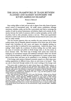 The Legal Framework of Trade Between Planned and Market
