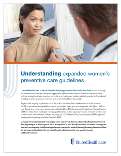 Understanding expanded women`s preventive care guidelines