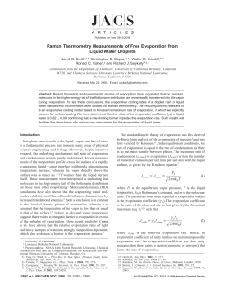 Raman Thermometry Measurements of Free Evaporation from