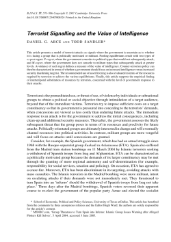 Terrorist Signalling and the Value of Intelligence