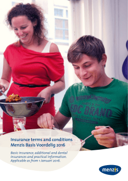 Insurance terms and conditions Menzis Basis Voordelig 2016