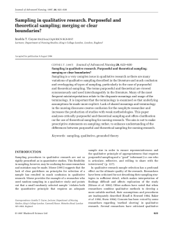 Sampling in qualitative research. Purposeful and