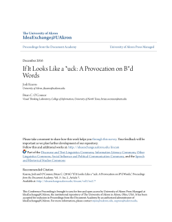 If It Looks Like a *uck: A Provocation on B*d Words