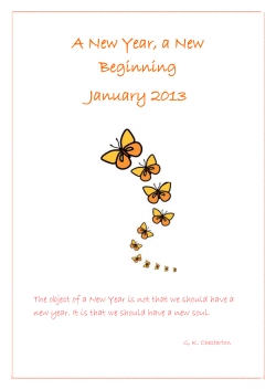 A New Year, a New Beginning January 2013