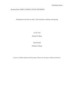 Simultaneous decisions at study: Time allocation