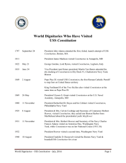 World Dignitaries Who Have Visited USS Constitution