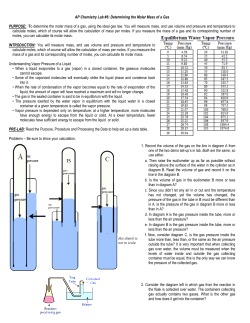 AP Chemistry Lab #6: Determining the Molar Mass of a Gas