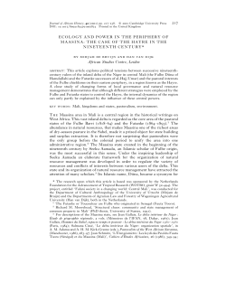 ecology and power in the periphery of maasina: the case of the