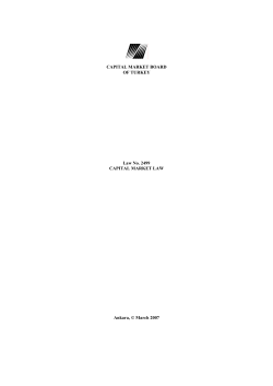 2499 Capital Market Law - Capital Markets Board of Turkey