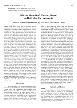 Effect of Meat (Beef, Chicken, Bacon) on Rat Colon