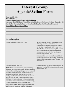 Interest Group Agenda/Action Form