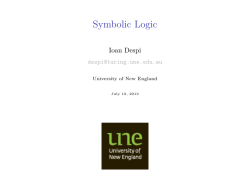 Symbolic Logic - University of New England