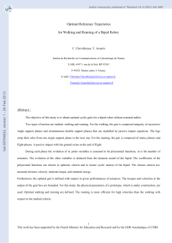Optimal Reference Trajectories for Walking and Running of a Biped