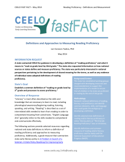 Definitions and Approaches to Measuring Reading Proficiency