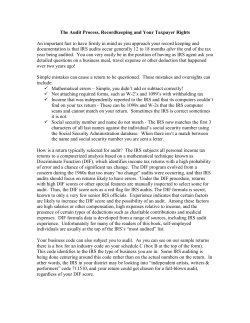 The Audit Process, Recordkeeping and Your Taxpayer