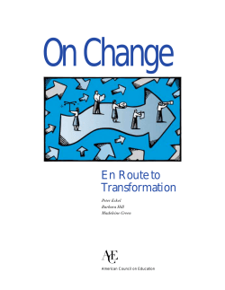 On Change: En Route to Transformation