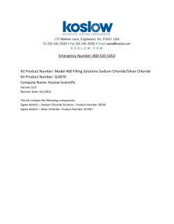 Emergency Number: 800-535-5053 Kit Product Number: Model 400