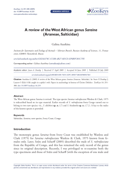 A review of the West African genus Saraina (Araneae