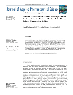 a Potent Inhibitor of Carbon Tetrachloride Induced Hepatotoxicity in
