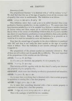 "x is identical with y" will be written "x &mdash; y."