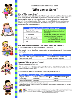 Offer versus Serve - Jeffers Foundation