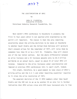 The Legitimization of OPEC