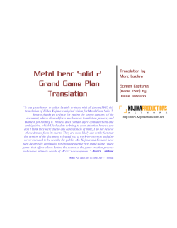 Metal Gear Solid 2 Grand Game Plan Translation