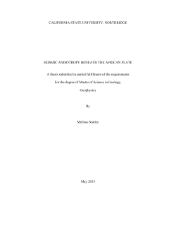 i CALIFORNIA STATE UNIVERSITY, NORTHRIDGE SEISMIC