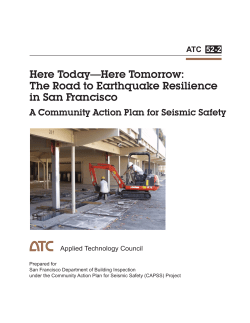Here Today&mdash;Here Tomorrow: The Road to Earthquake
