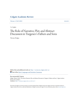 The Role of Narrative, Plot, and Abstract Discussion in Turgenev`s