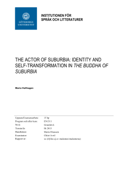 the actor of suburbia: identity and self-transformation in the