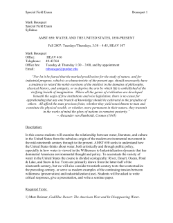 Special Field Exam Bousquet 1 Mark Bousquet Special Field Exam