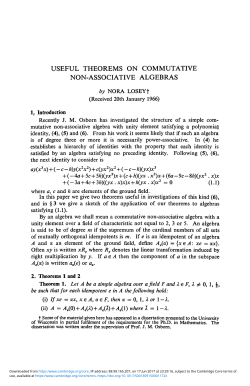 Useful Theorems on Commutative Non