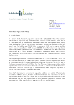 Australia`s Population Policy