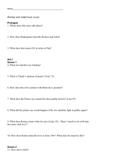 2. How does Shakespeare describe Romeo and