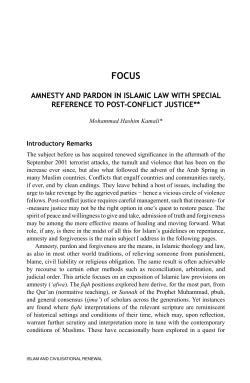 AmneSty And PArdOn in iSlAmiC lAw with SPeCiAl reFerenCe tO