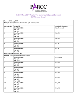 PARCC Paper EOY Practice Test Answer and