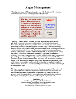 Anger Management - Cincinnati Chapter of United Resource