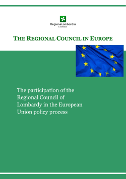 The participation of the Regional Council of Lombardy in the