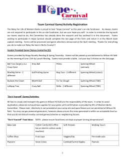 Team Carnival Game/Activity Registration