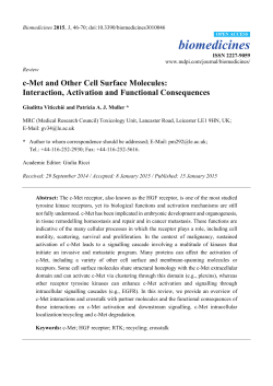 c-Met and Other Cell Surface Molecules: Interaction, Activation and