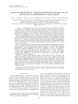 Costs and benefits of capsaicin-mediated control of gut retention in
