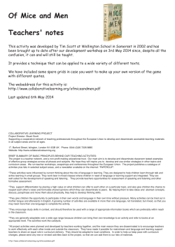 Of Mice and Men Teachers` notes - Collaborative Learning Project