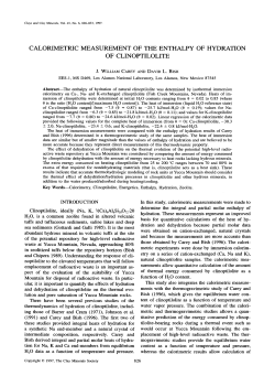 calorimetric measurement of the enthalpy of hydration of clinoptilolite