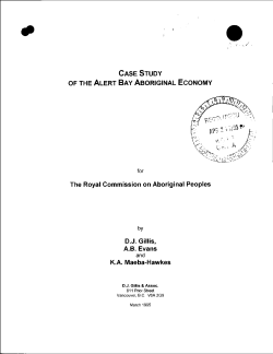 CASE STUDY OF THE ALERT BAY ABORIGINAL ECONOMY The
