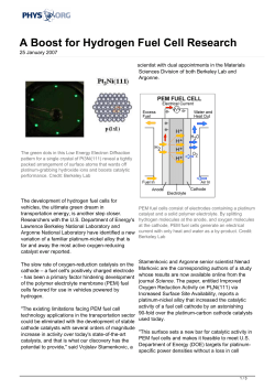 A Boost for Hydrogen Fuel Cell Research