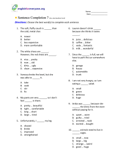 Sentence Completion 7 - English for Everyone