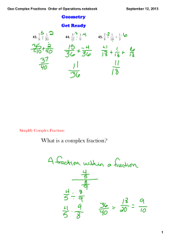 Geo Complex Fractions Order of Operations.notebook