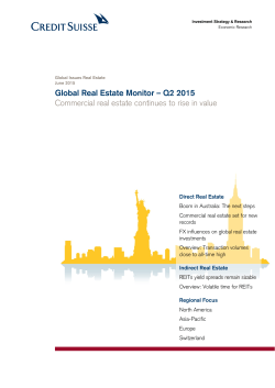 Global Real Estate Monitor &ndash; Q2 2015 Commercial real estate