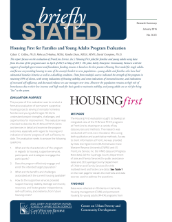 Briefly Stated No. 16-01: Housing First for Families and Young